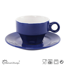 Classic Blue Glazing Cup and Saucer